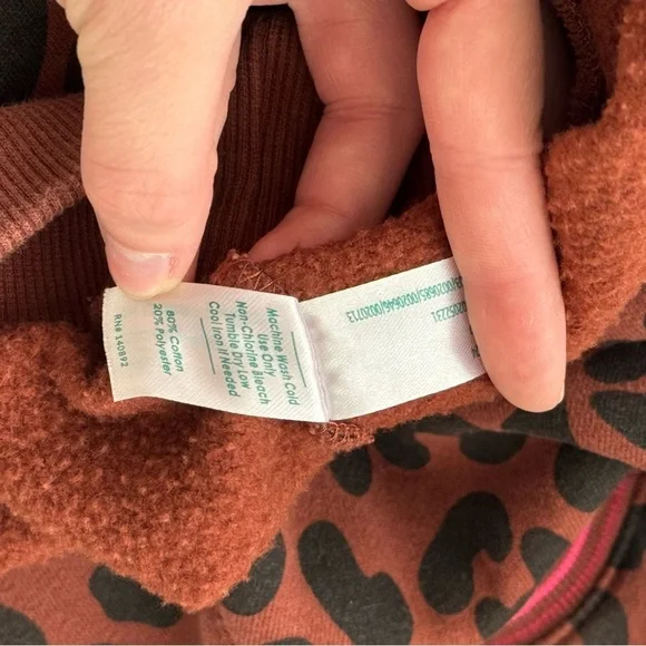 MARINE LAYER Anytime Leopard Striped Collar Pullover Sweatshirt - Picture 7 of 7